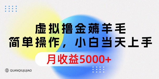 (2024.4.9)虚拟撸金薅羊毛，简单操作，小白当天上手，月收益5000+