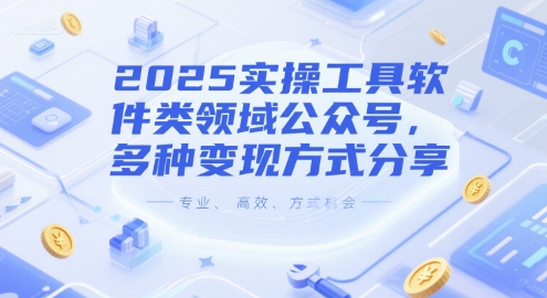 （6.17）2025实操工具软件类领域公众号，多种变现方式分享