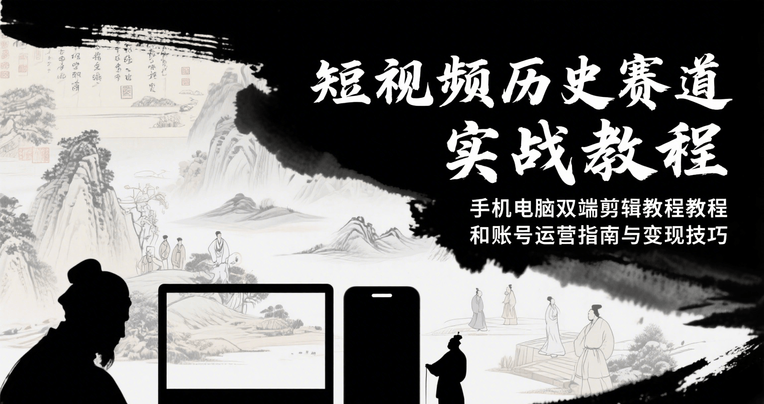 （7.18）短视频历史赛道实战教程，手机电脑双端剪辑教程和账号运营指南与变现技巧
