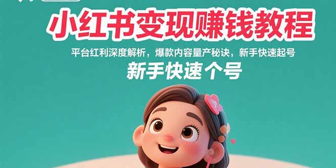 （8.4）小红书变现赚钱教程：平台红利深度解析，爆款内容量产秘诀，新手快速起号