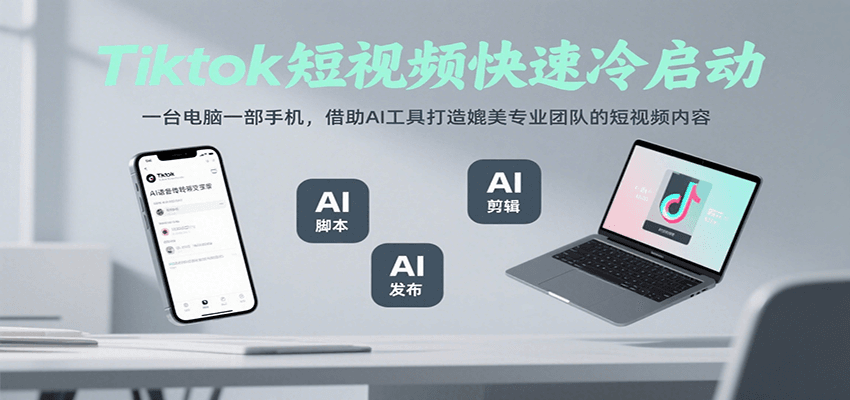 （8.5）Tiktok短视频快速冷启动，一台电脑一部手机，借助AI工具打造媲美专业团队的短视频内容
