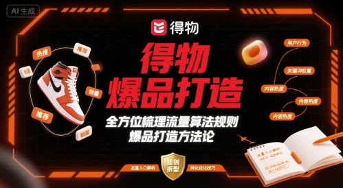 （8.21）得物爆品打造，全方位梳理得物流量算法规则爆品打造规则