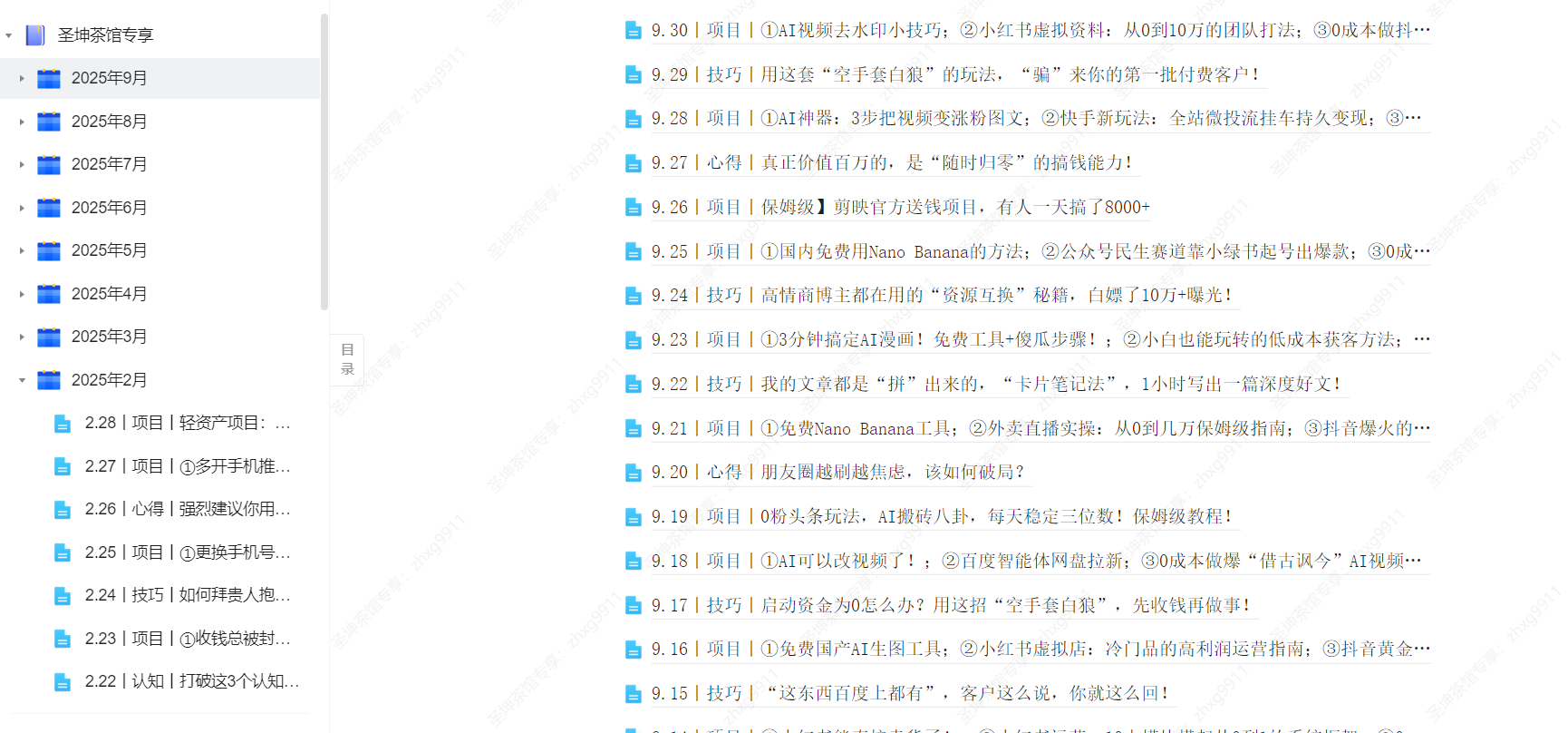 (9.30)丨项目丨①AI视频去水印小技巧;②小红书虚拟资料:从0到10万的团队打法;③0成本做抖音减肥号,3步上手还能带货赚钱