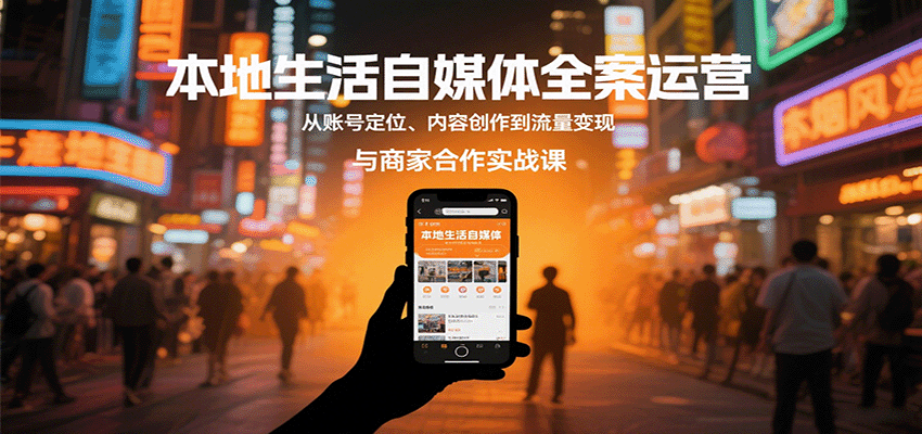 (9.9)本地生活自媒体全案运营,从账号定位、内容创作到流量变现与商家合作实战课