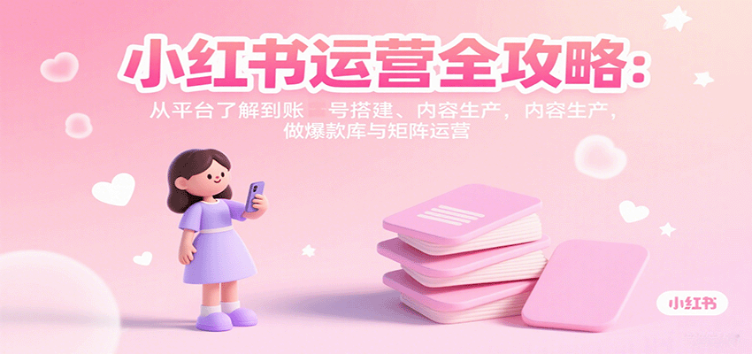 (9.19)小红书运营全攻略:从平台了解到账号搭建、内容生产,做爆款库与矩阵运营