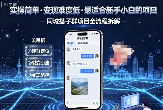 （9.24）实操简单，变现难度低，最适合新手小白做的项目，每天轻松收入3张，同城搭子群项目全流程拆解