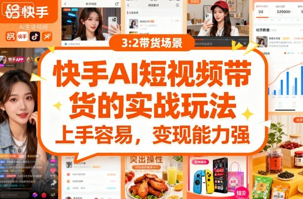 （9.20）快手ai短视频带货的实战玩法，上手容易，变现能力强