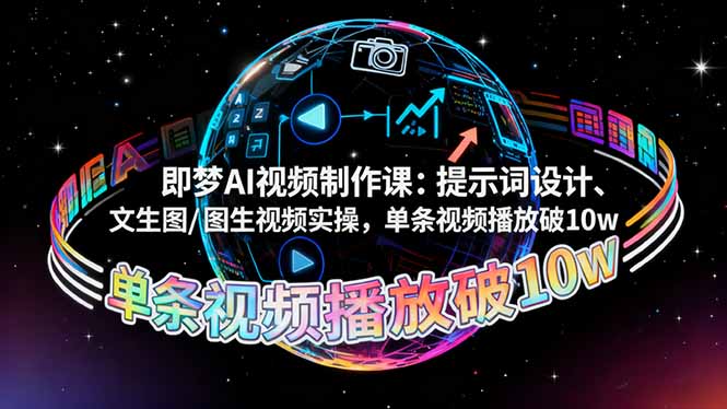 (10.31)即梦AI视频制作课:提示词设计、文生图/图生视频实操,单条视频播放破10w