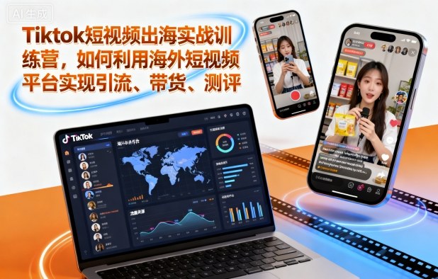 (10.25)Tiktok短视频出海实战训练营,如何利用海外短视频平台实现引流、带货、测评