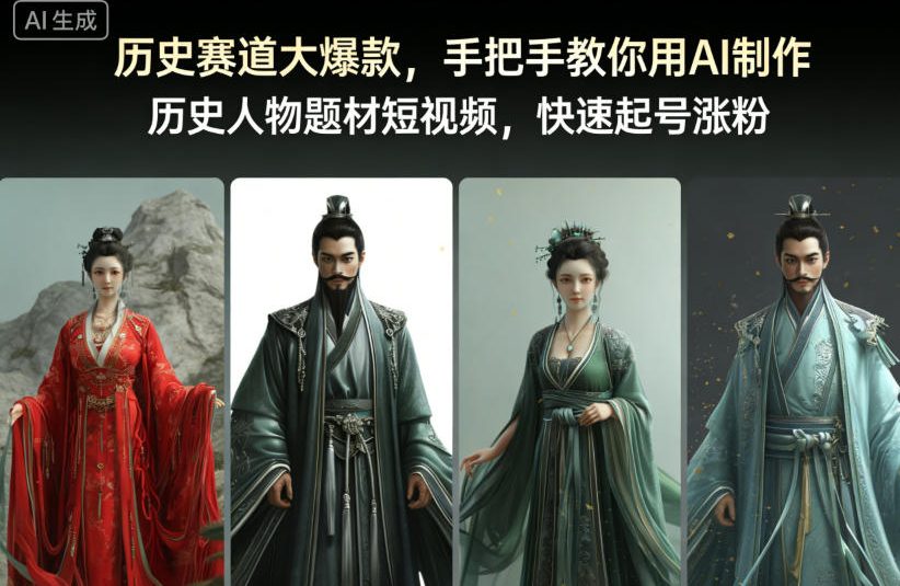 （12.6）历史赛道大爆款，手把手教你用AI制作历史人物题材短视频，快速起号涨粉