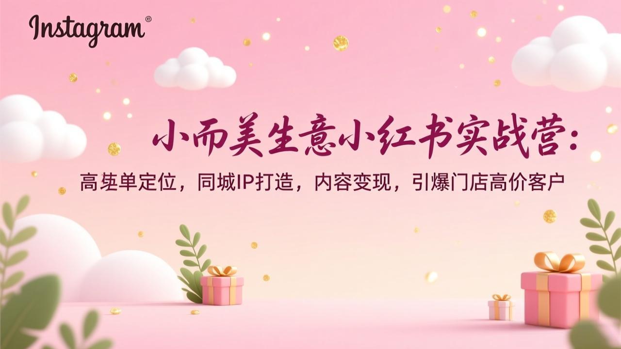 （26.1.16）小而美生意小红书实战营：高客单定位，同城IP打造，内容变现，引爆门店高价客户